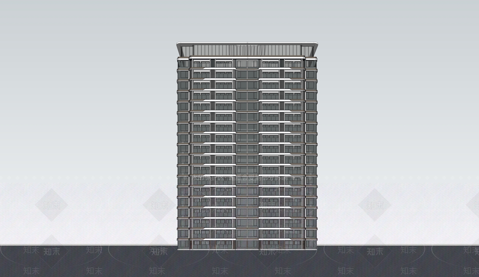 现代高层住宅SU模型下载【ID:1129683001】