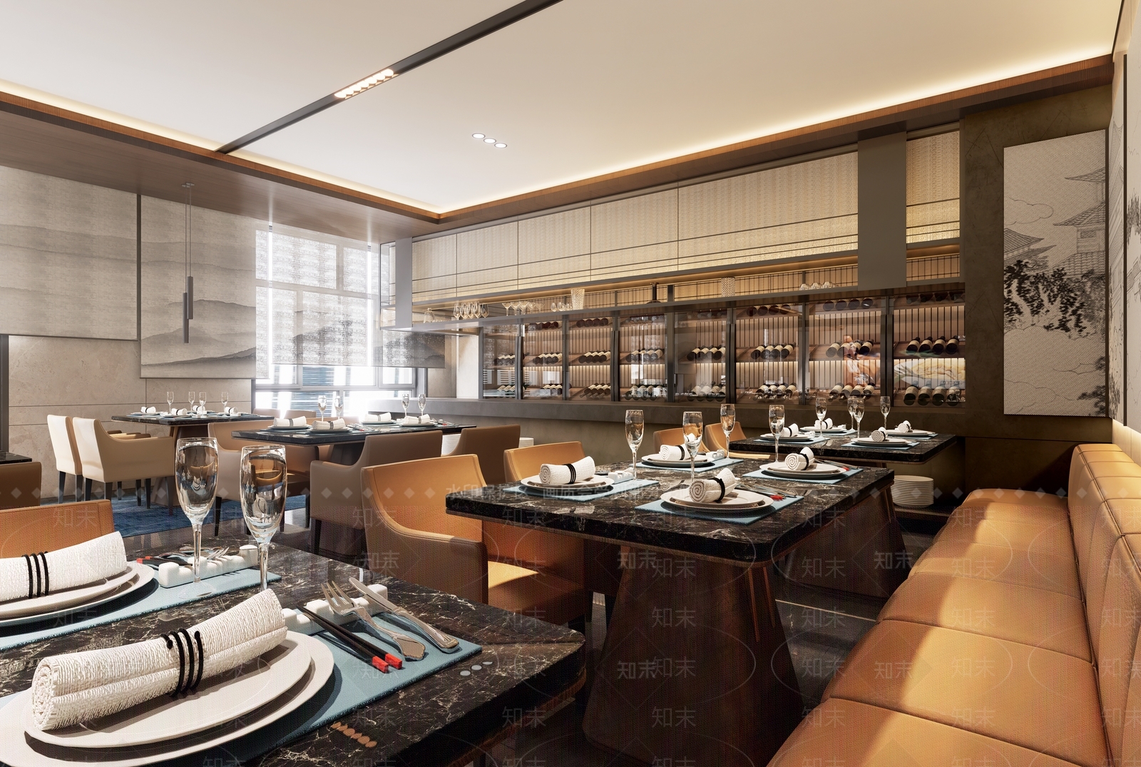 中式茶餐厅3D模型下载【ID:1129684030】