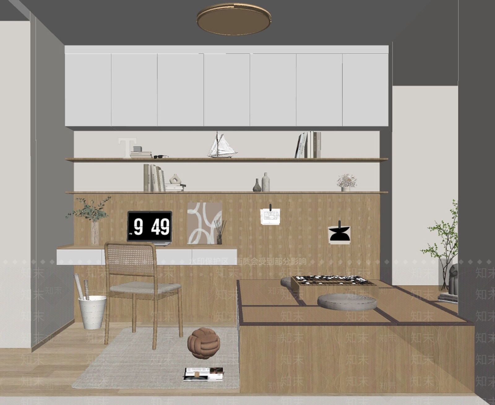 日式榻榻米卧室SU模型下载【ID:1129686204】