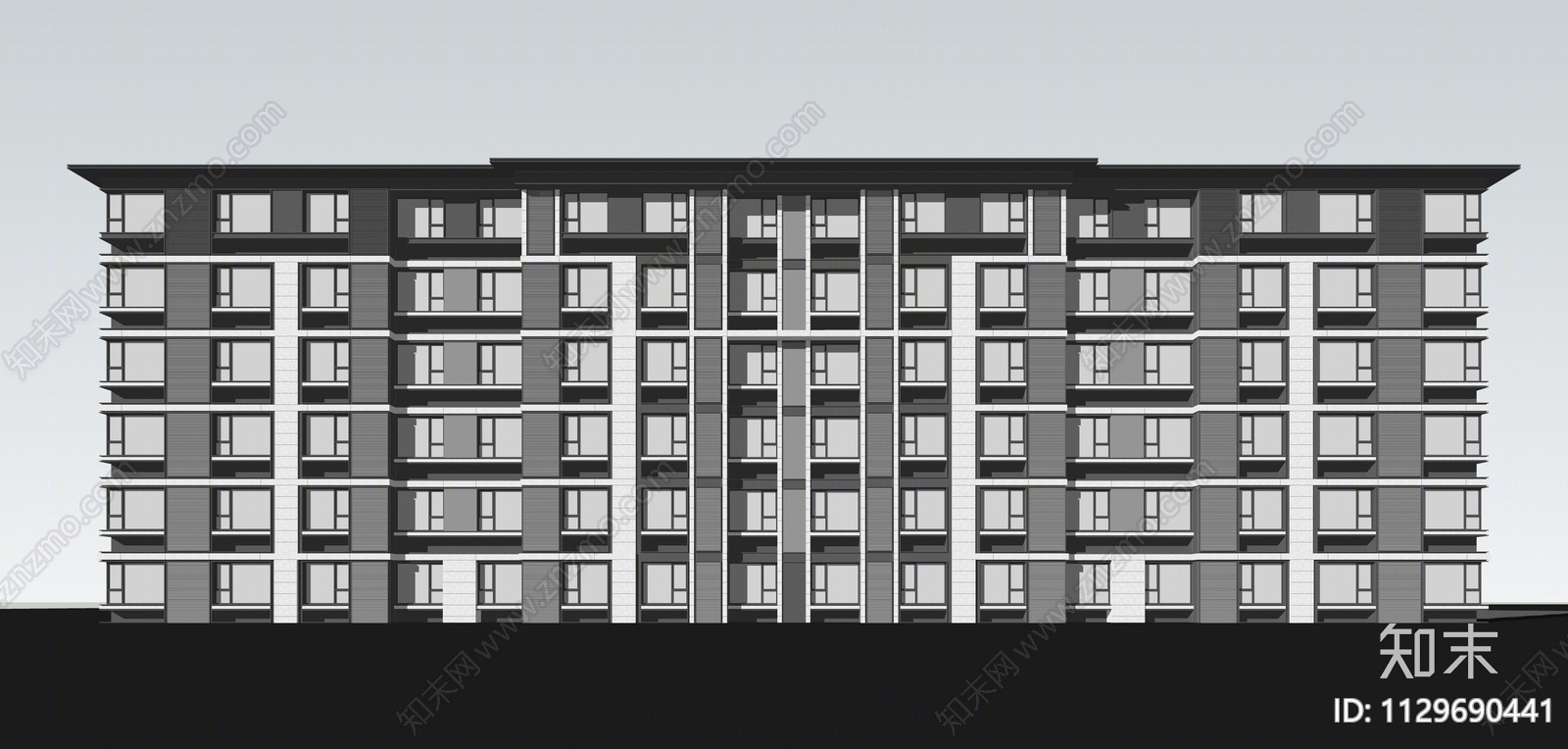 现代多层住宅SU模型下载【ID:1129690441】