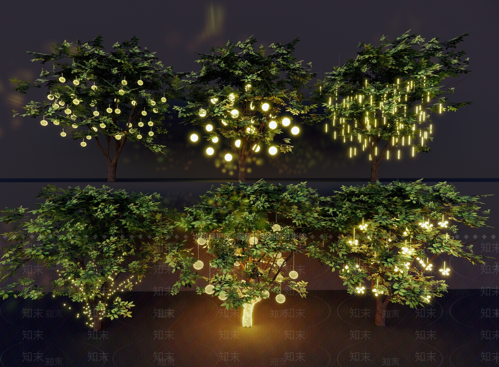 现代景观树灯SU模型下载【ID:1129691375】