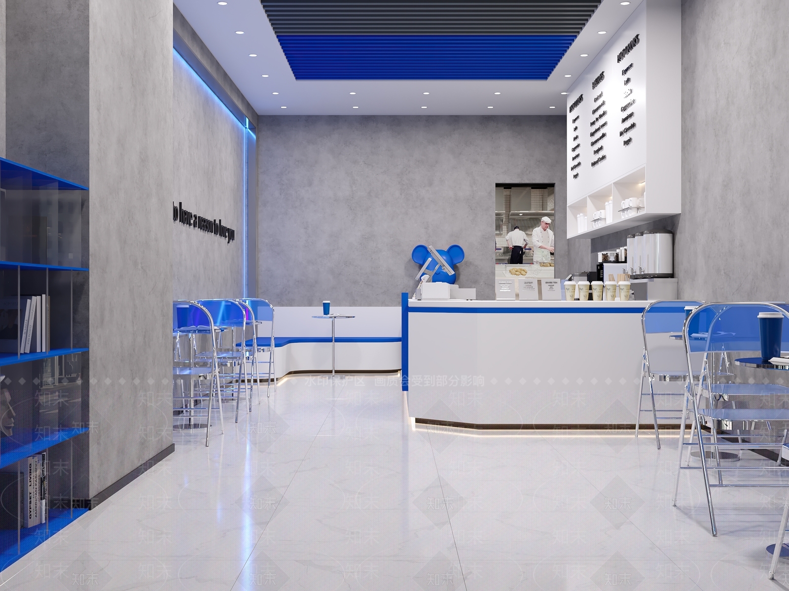 现代奶茶店3D模型下载【ID:1129905967】