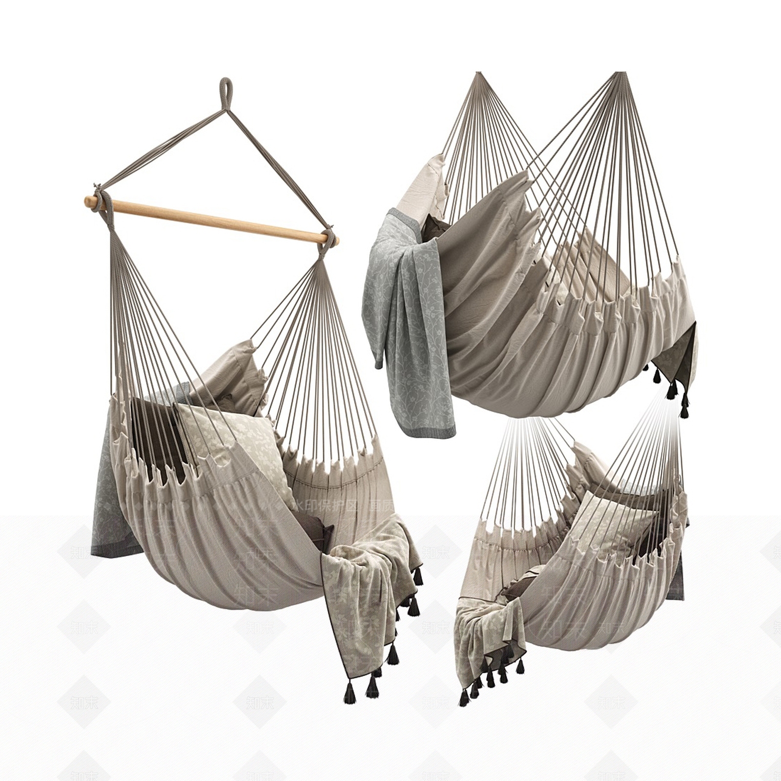 现代吊床吊椅SU模型下载【ID:1129693624】