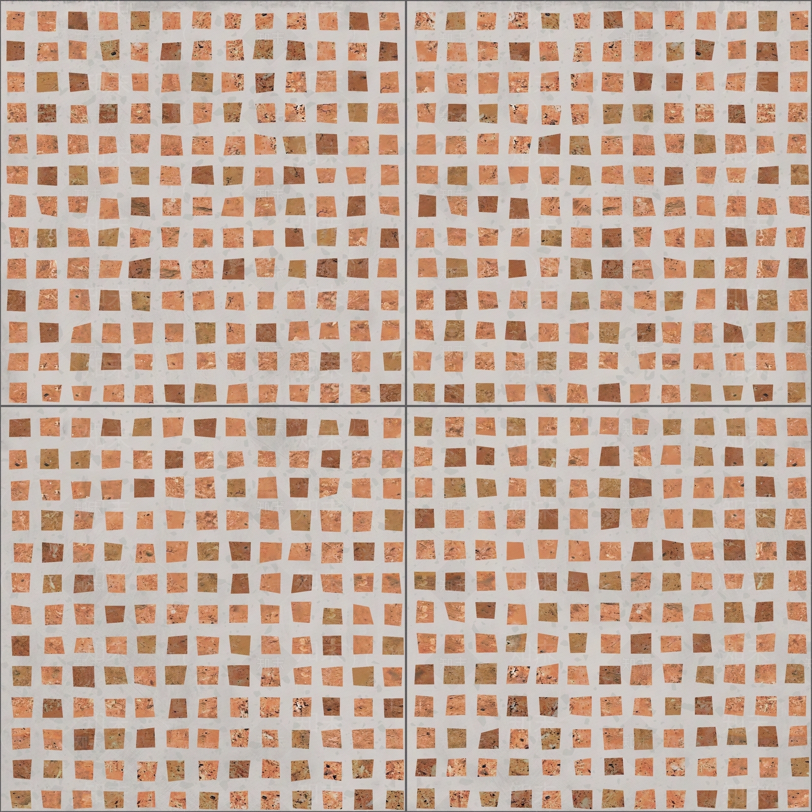 侘寂砖红色格子水泥砖贴图下载【ID:1129697799】