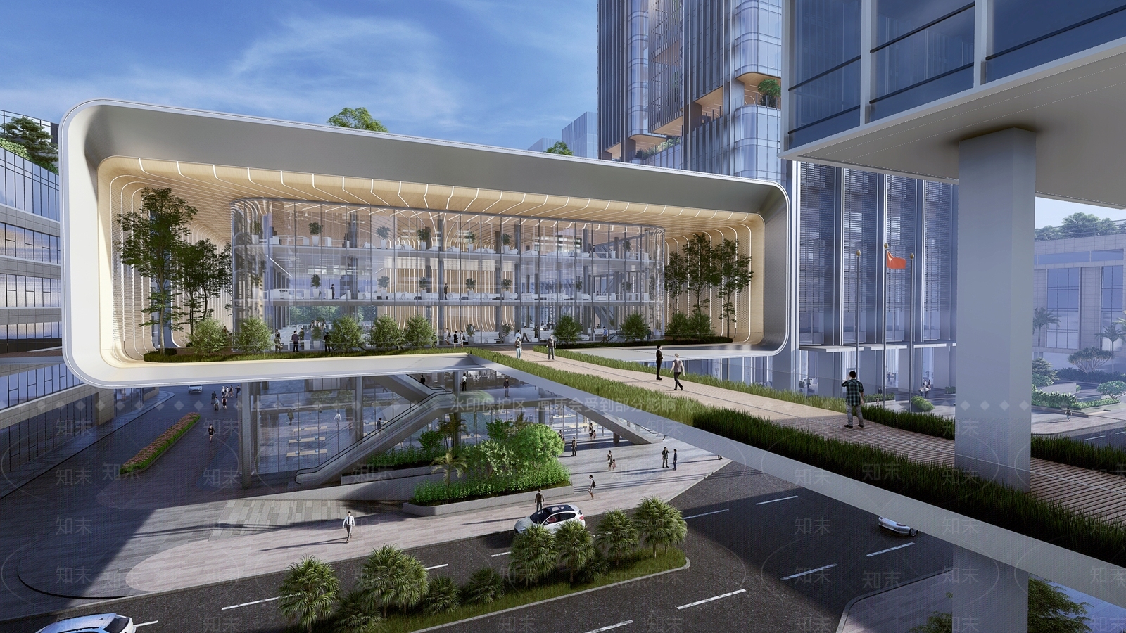 现代售楼处建筑SU模型下载【ID:1129699075】