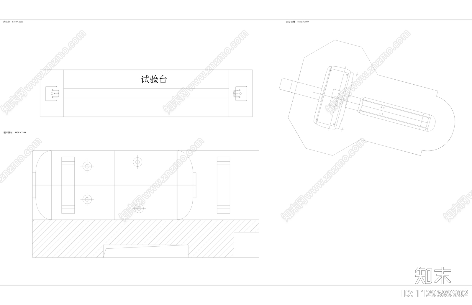 现代简约医疗器材cad施工图下载【ID:1129699902】