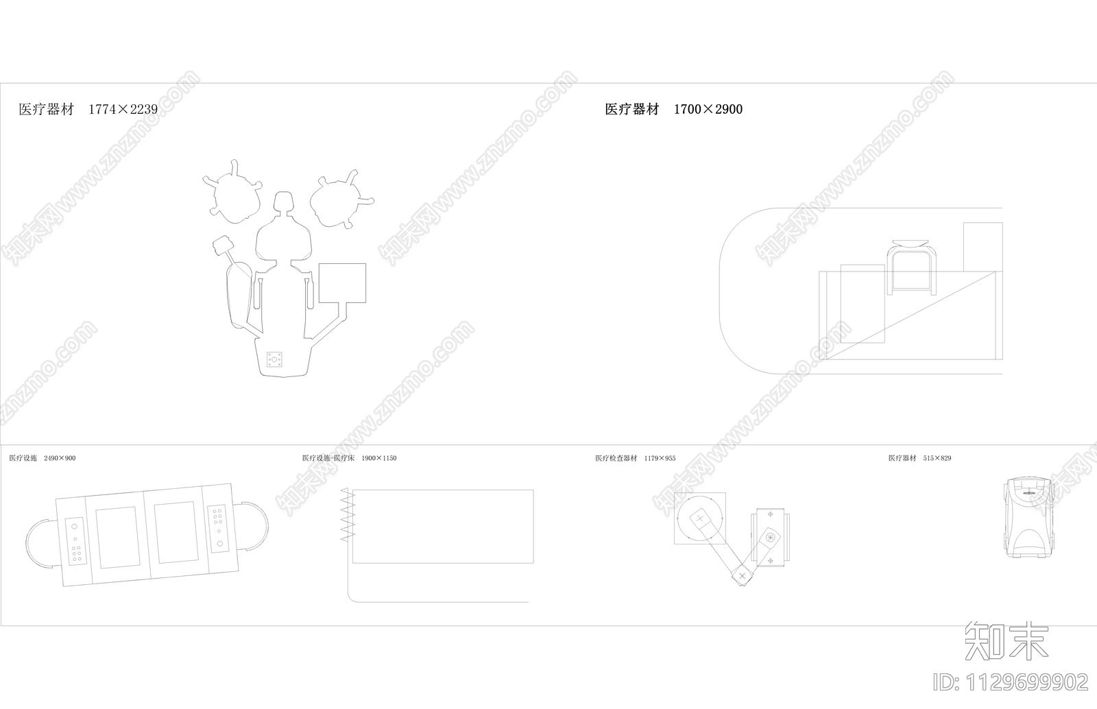 现代简约医疗器材cad施工图下载【ID:1129699902】