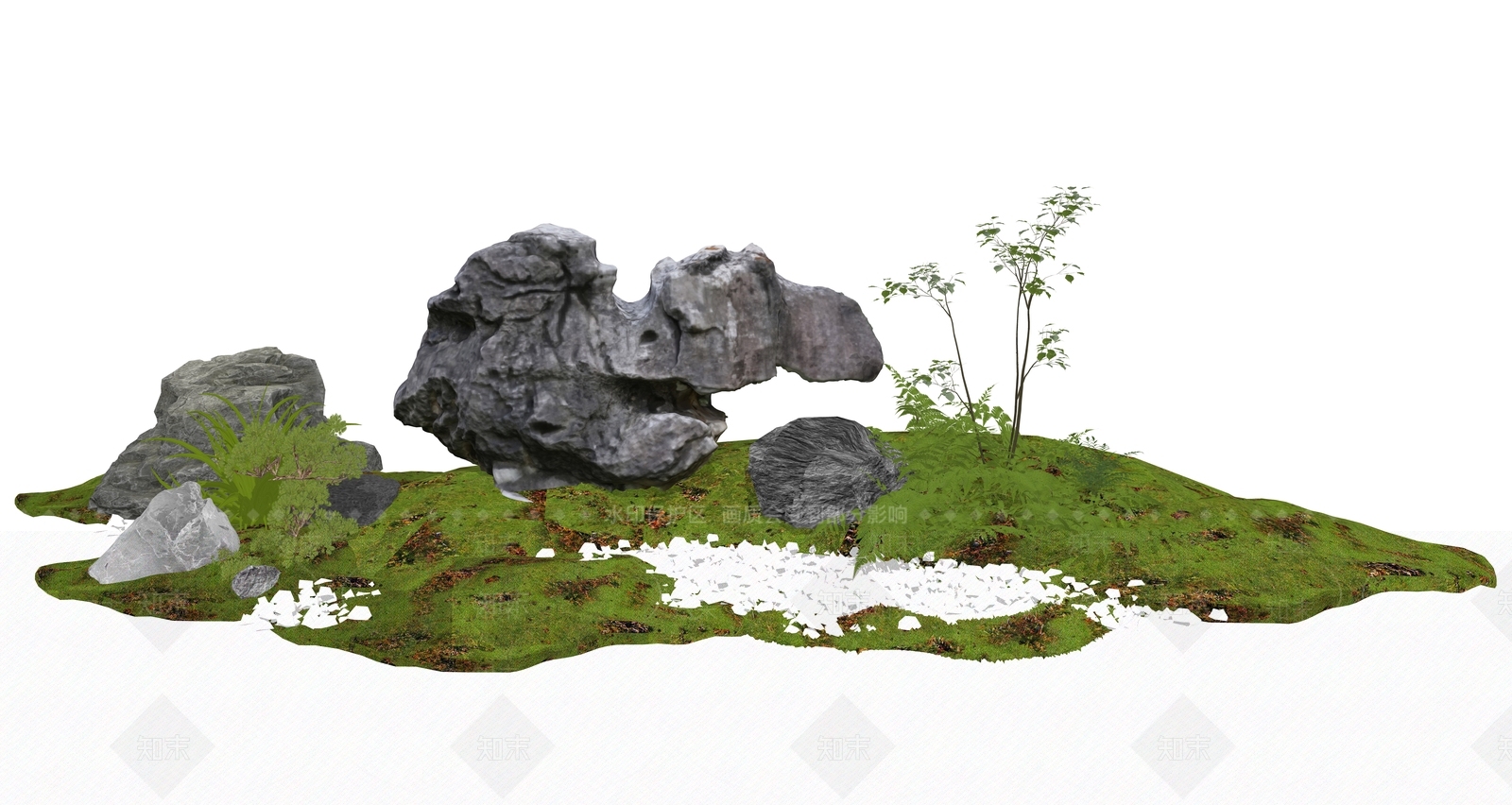 新中式置石SU模型下载【ID:1129702994】