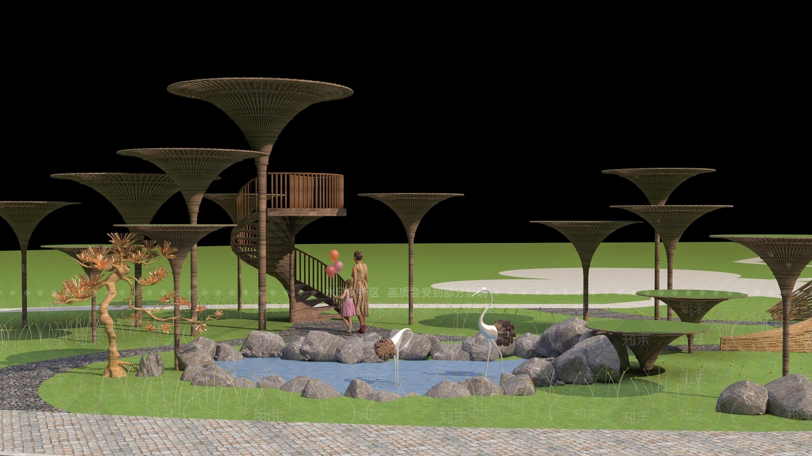 现代公园景观3D模型下载【ID:1129703449】_知末3d模型网
