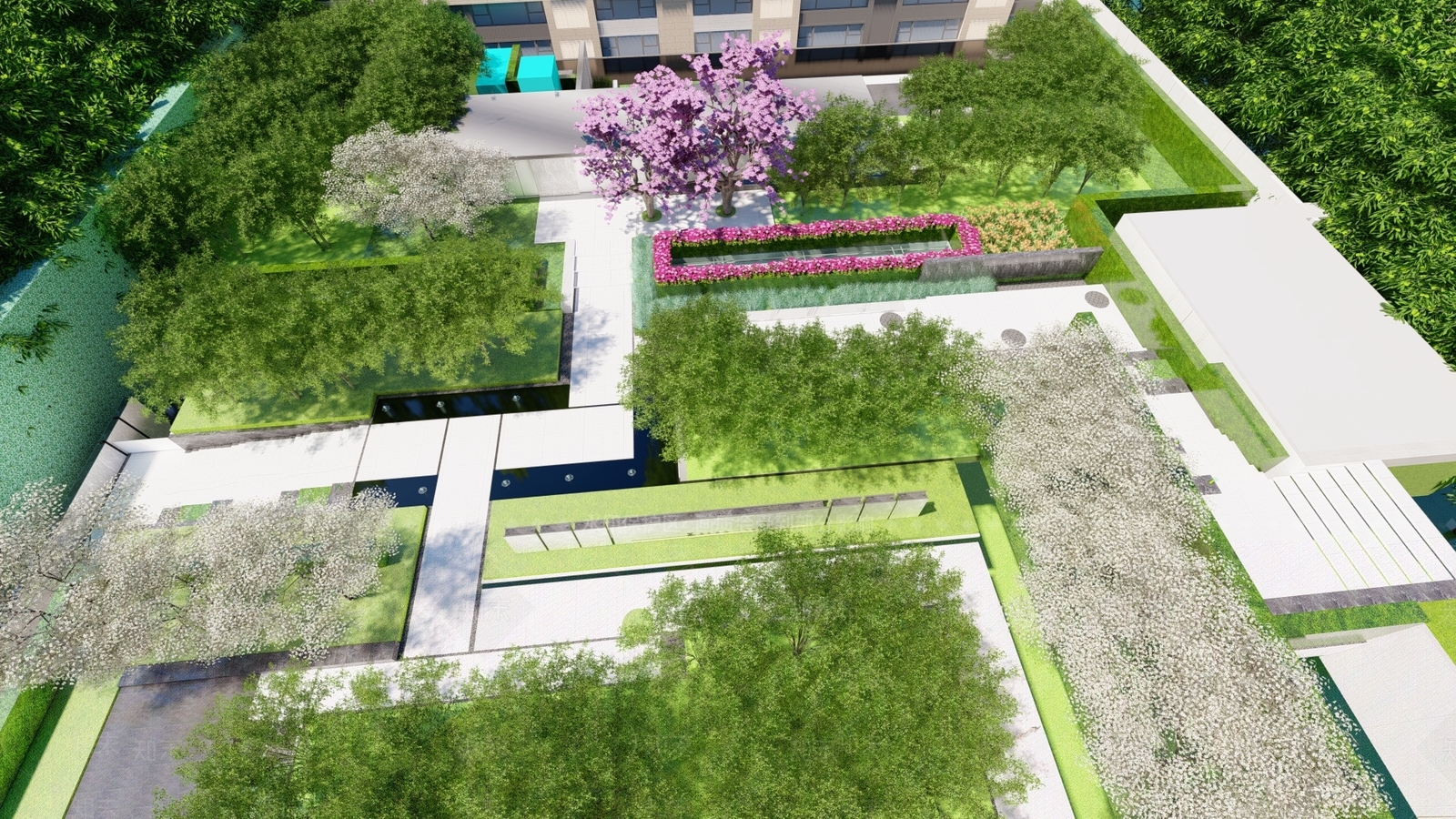 现代住宅景观SU模型下载【ID:1129705102】