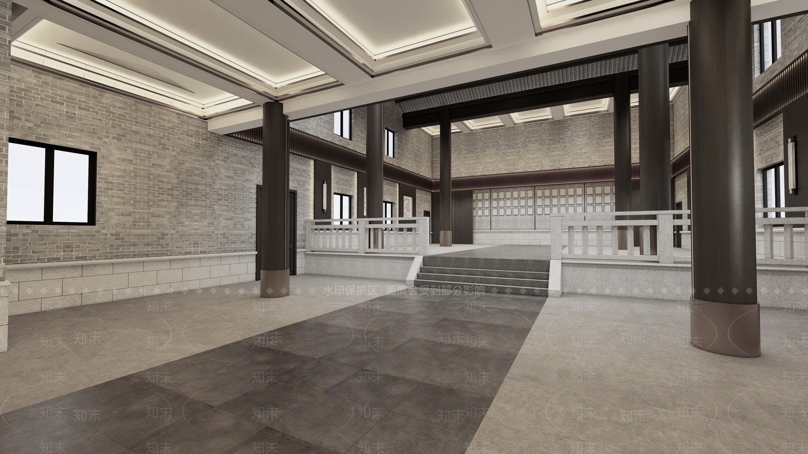 新中式礼堂文化SU模型下载【ID:1129747800】