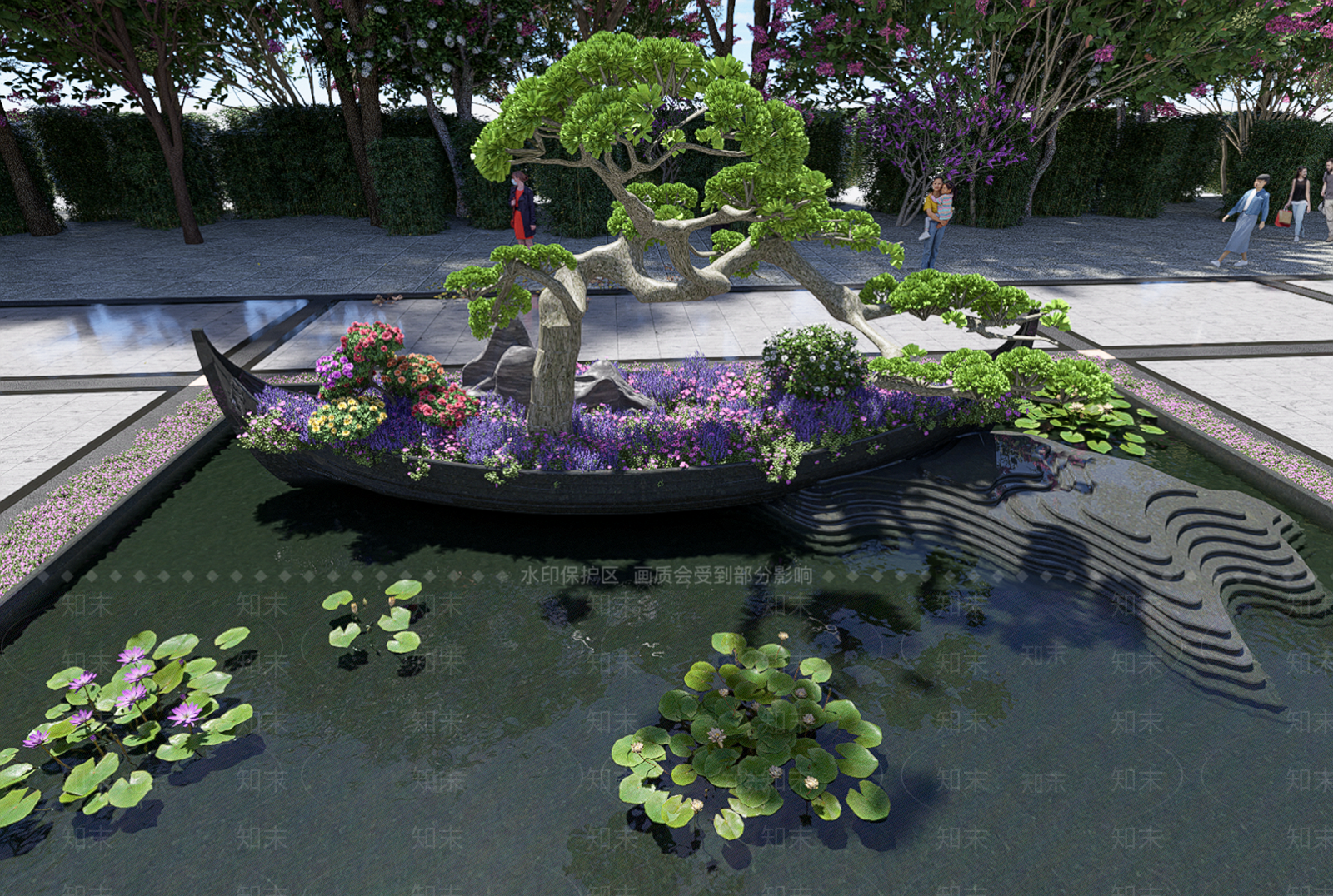 新中式水景SU模型下载【ID:1129714211】