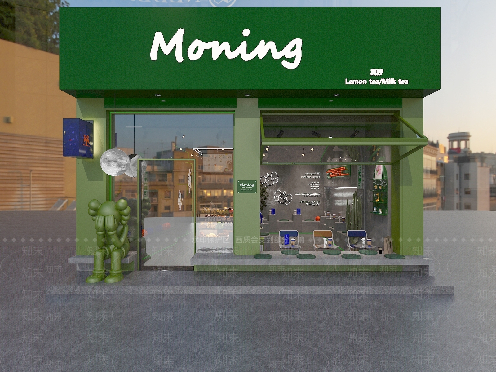 工业风奶茶店3D模型下载【ID:1129719435】