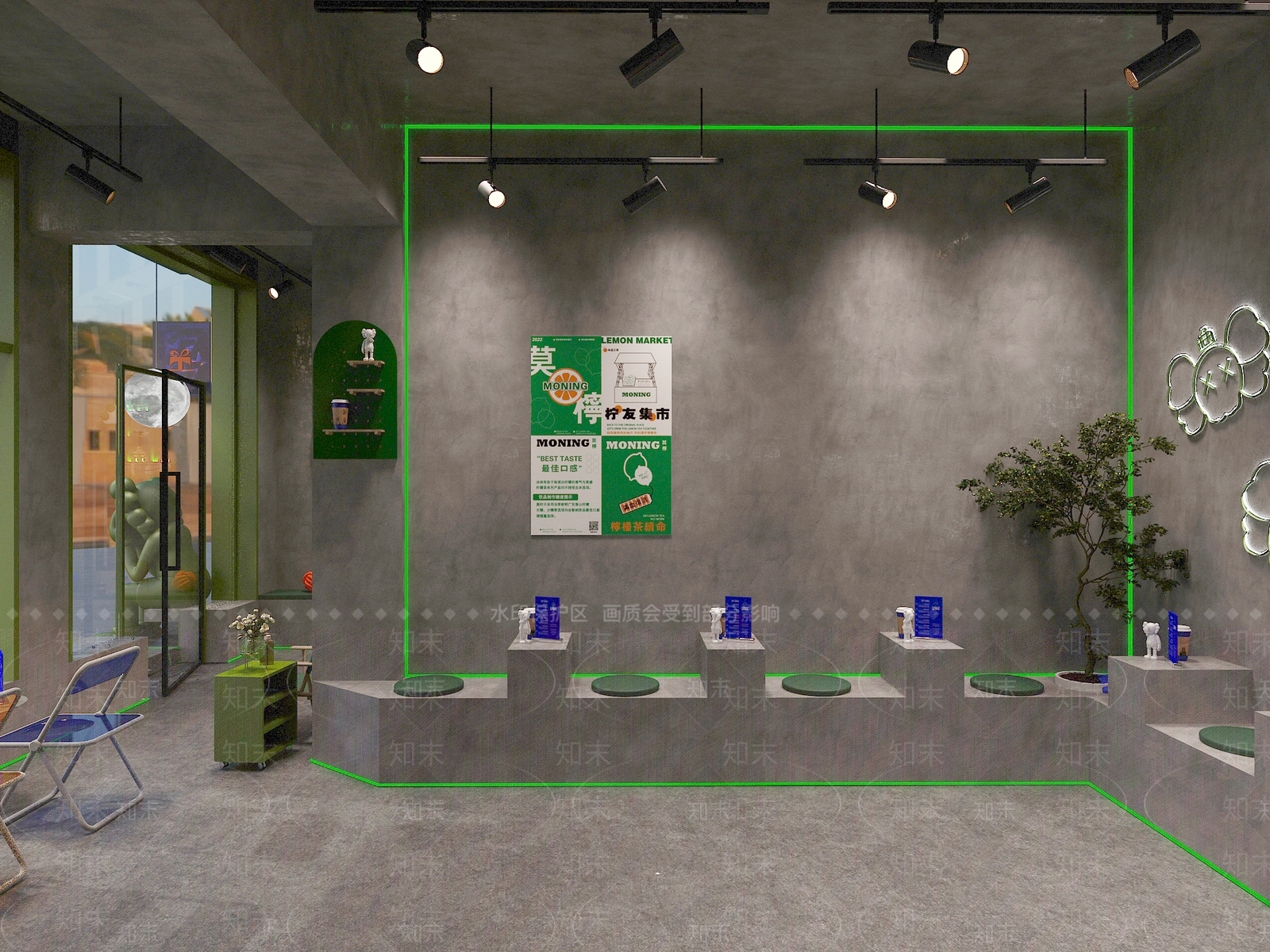 工业风奶茶店3D模型下载【ID:1129719435】