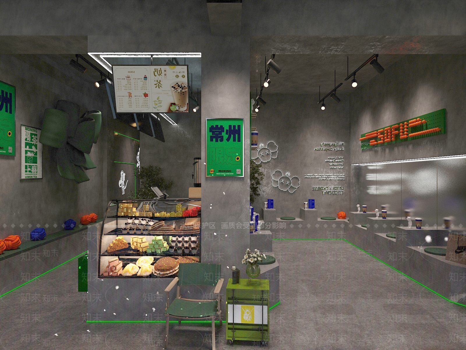 工业风奶茶店3D模型下载【ID:1129719435】