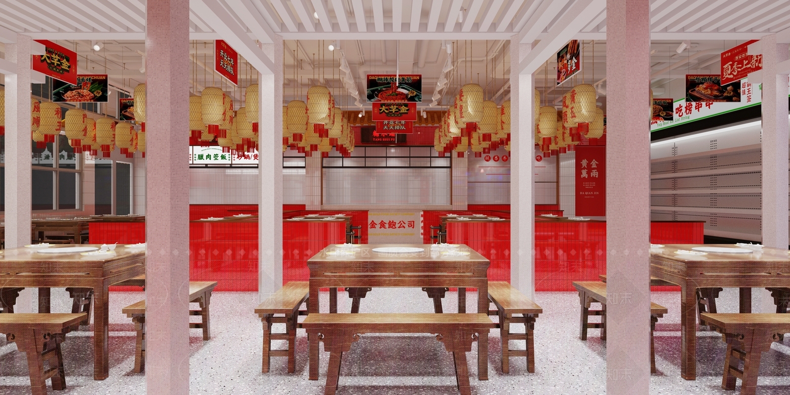 新中式港式串串火锅店3D模型下载【ID:1129748682】