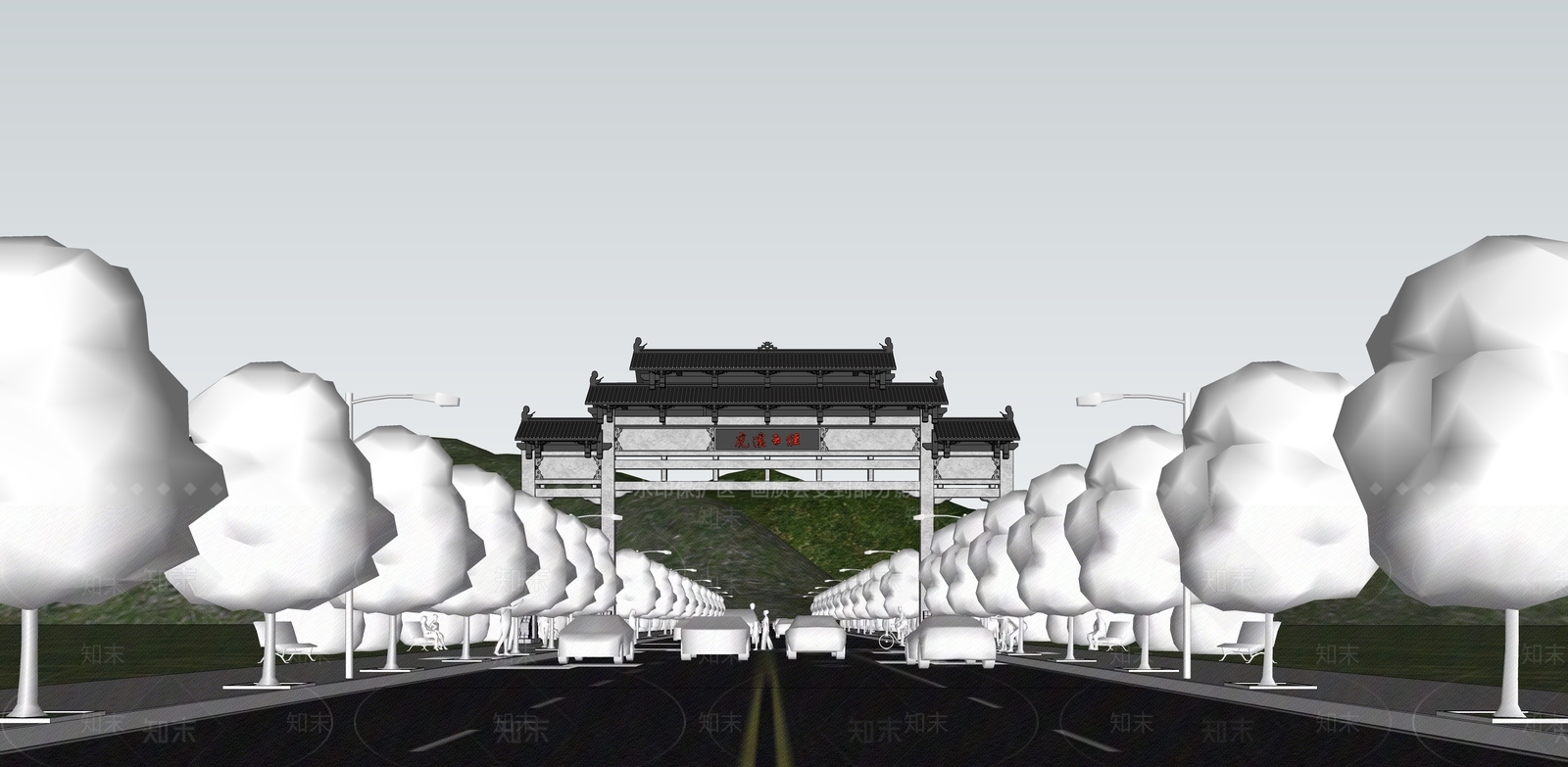 中式景区牌楼SU模型下载【ID:1129720867】