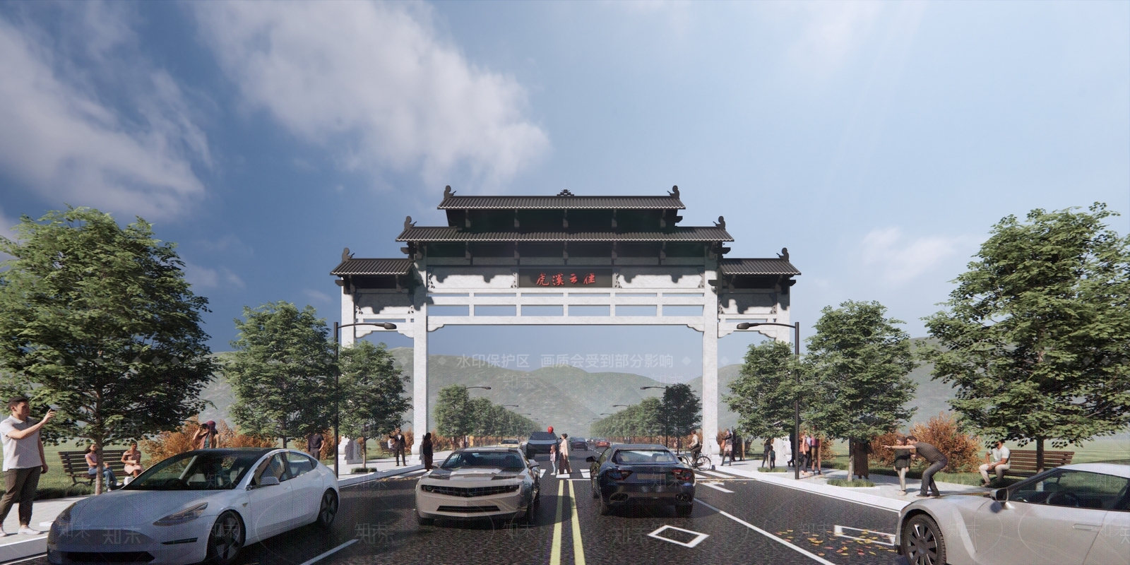 中式景区牌楼SU模型下载【ID:1129720867】