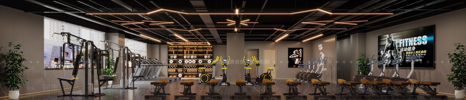现代健身房3D模型下载【ID:1129727418】