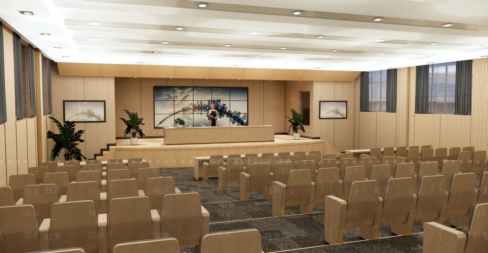 现代阶梯报告厅SU模型下载【ID:1130002978】