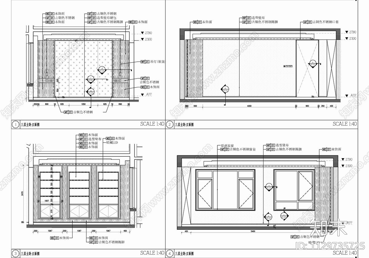 400㎡五层别墅室内施工图下载【ID:1129735725】