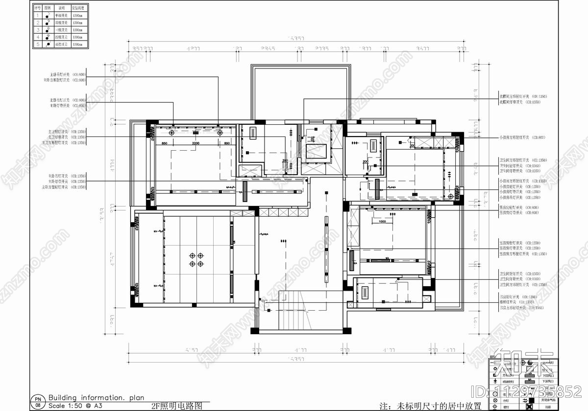 350㎡三层别墅室内平立面施工图下载【ID:1129735852】