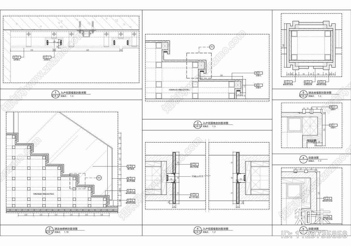 1200㎡四层别墅豪宅室内施工图下载【ID:1129735858】