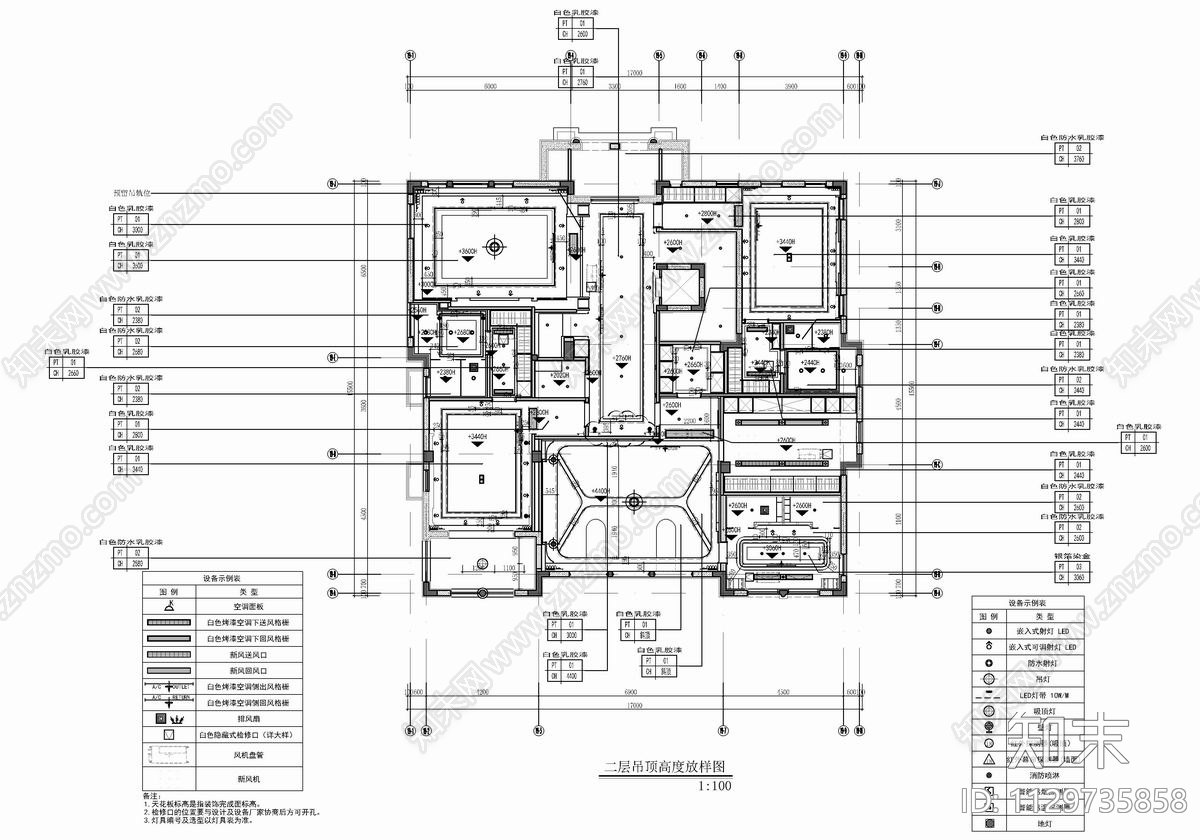 1200㎡四层别墅豪宅室内施工图下载【ID:1129735858】