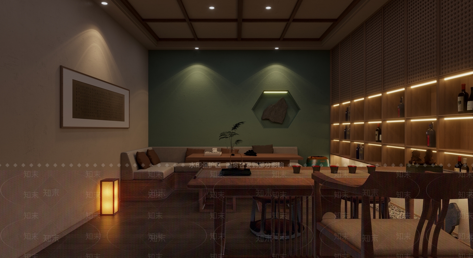 新中式茶馆3D模型下载【ID:1129739169】