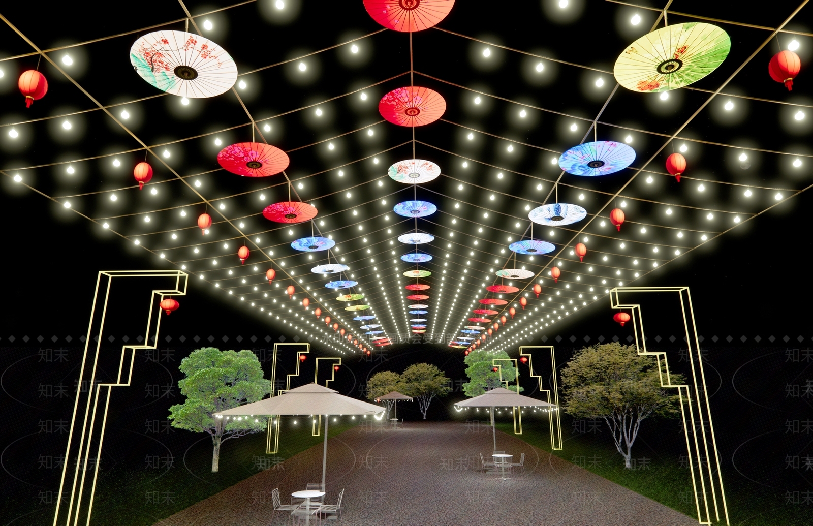 现代商业街景观灯SU模型下载【ID:1129741467】