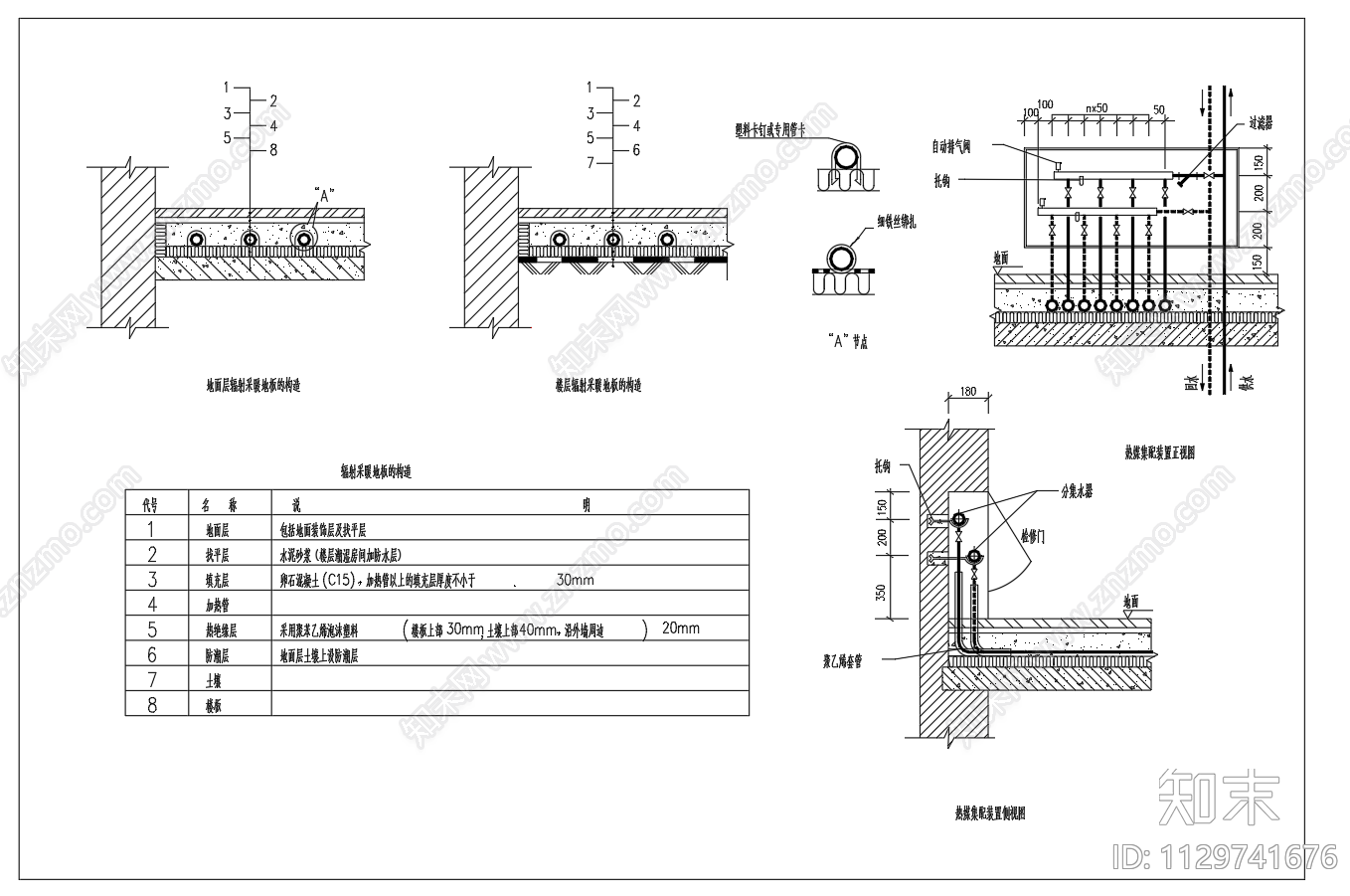 采暖地板构造大样图施工图下载【ID:1129741676】