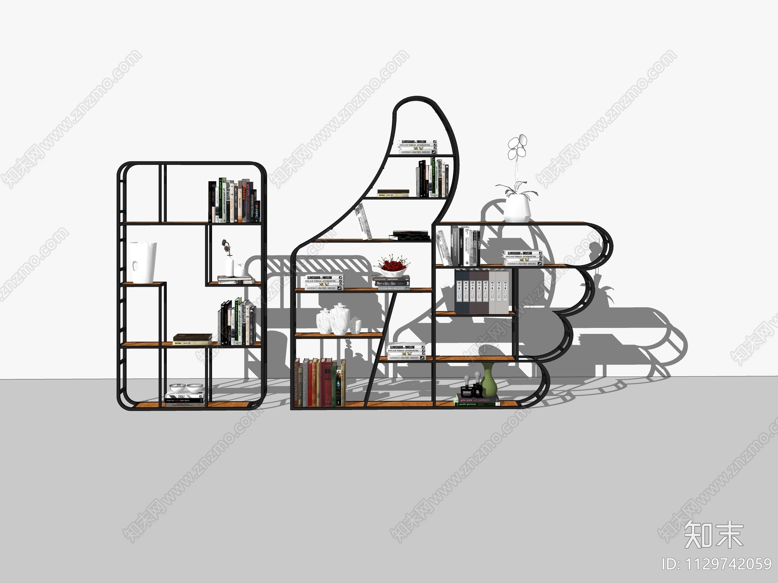 现代书架SU模型下载【ID:1129742059】