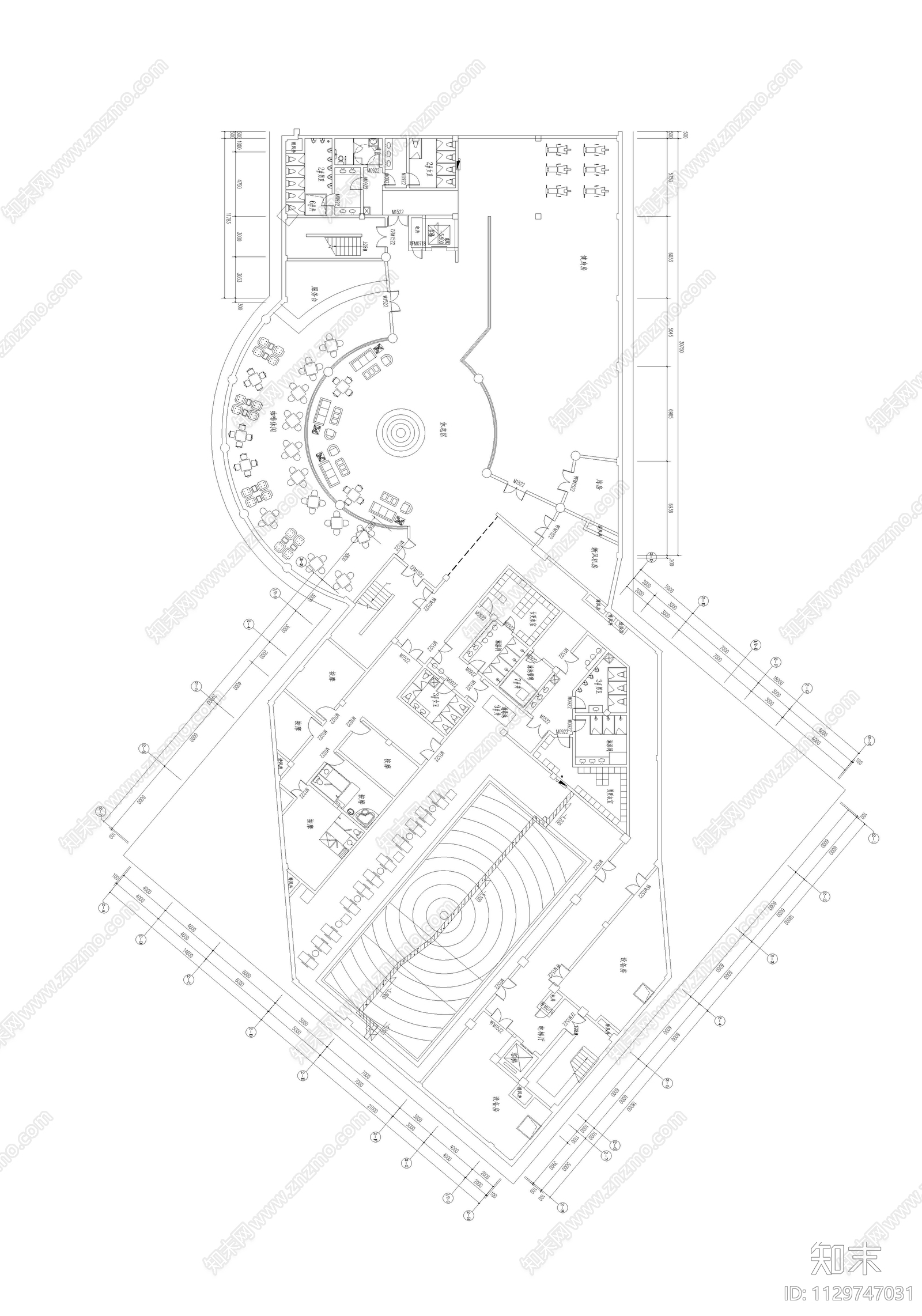 大型休闲会所cad施工图下载【ID:1129747031】