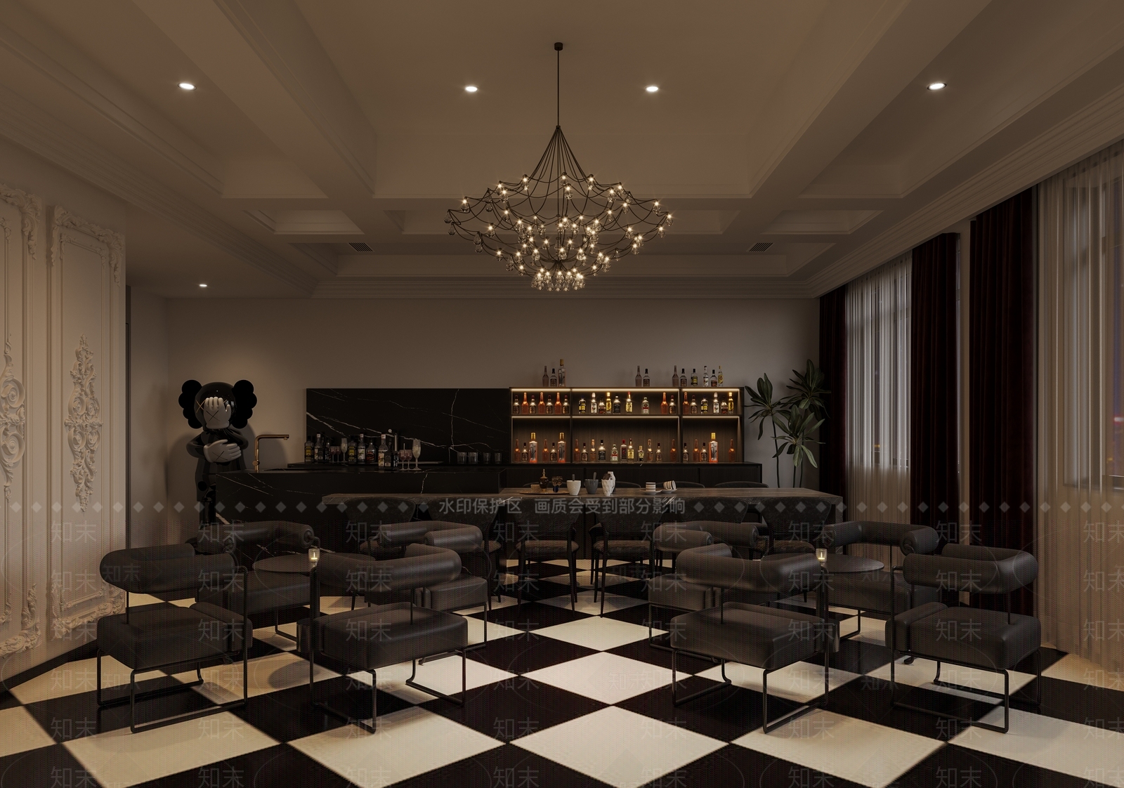 美式酒吧3D模型下载【ID:1129748209】