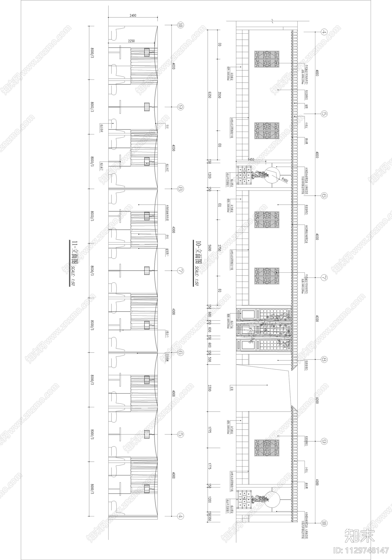 休闲会所室内cad施工图下载【ID:1129748147】