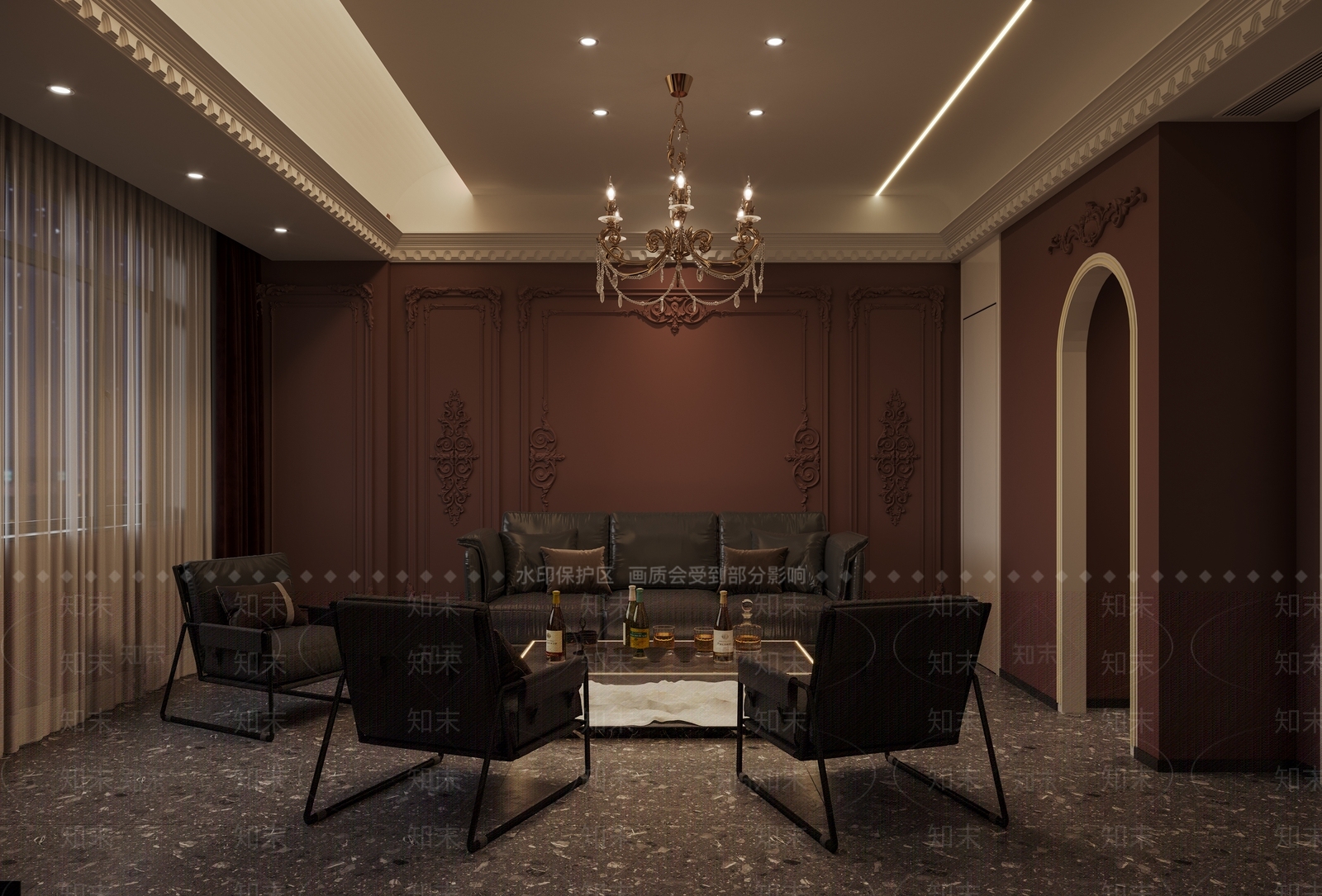 美式酒吧休闲室3D模型下载【ID:1129750062】