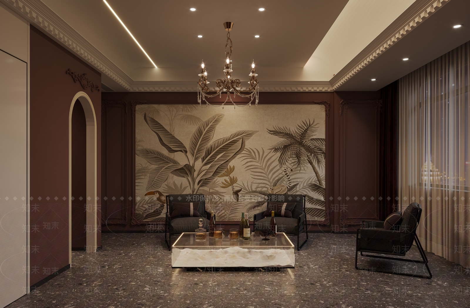 美式酒吧休闲室3D模型下载【ID:1129750062】
