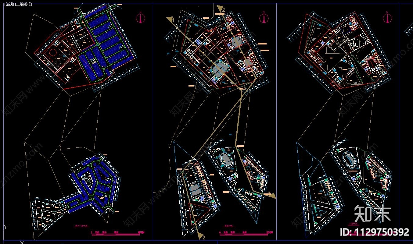 现代文化中心建筑cad施工图下载【ID:1129750392】