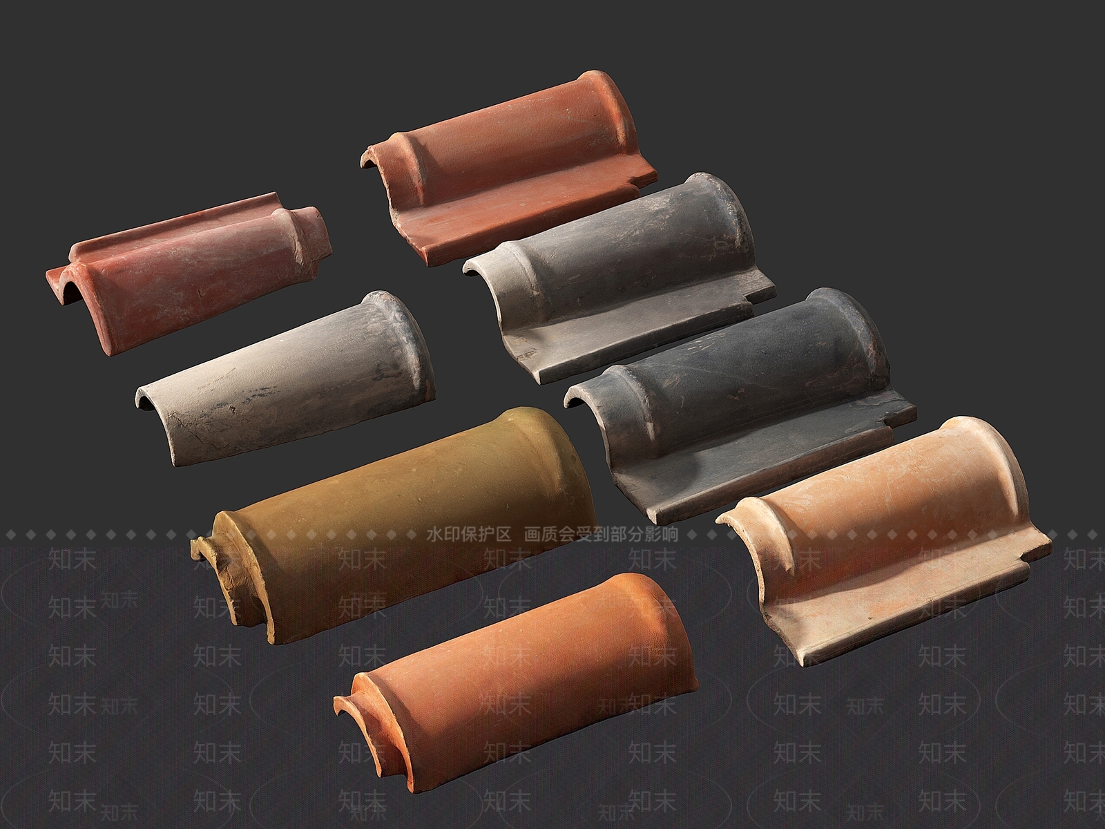 现代瓦片3D模型下载【ID:1129751620】