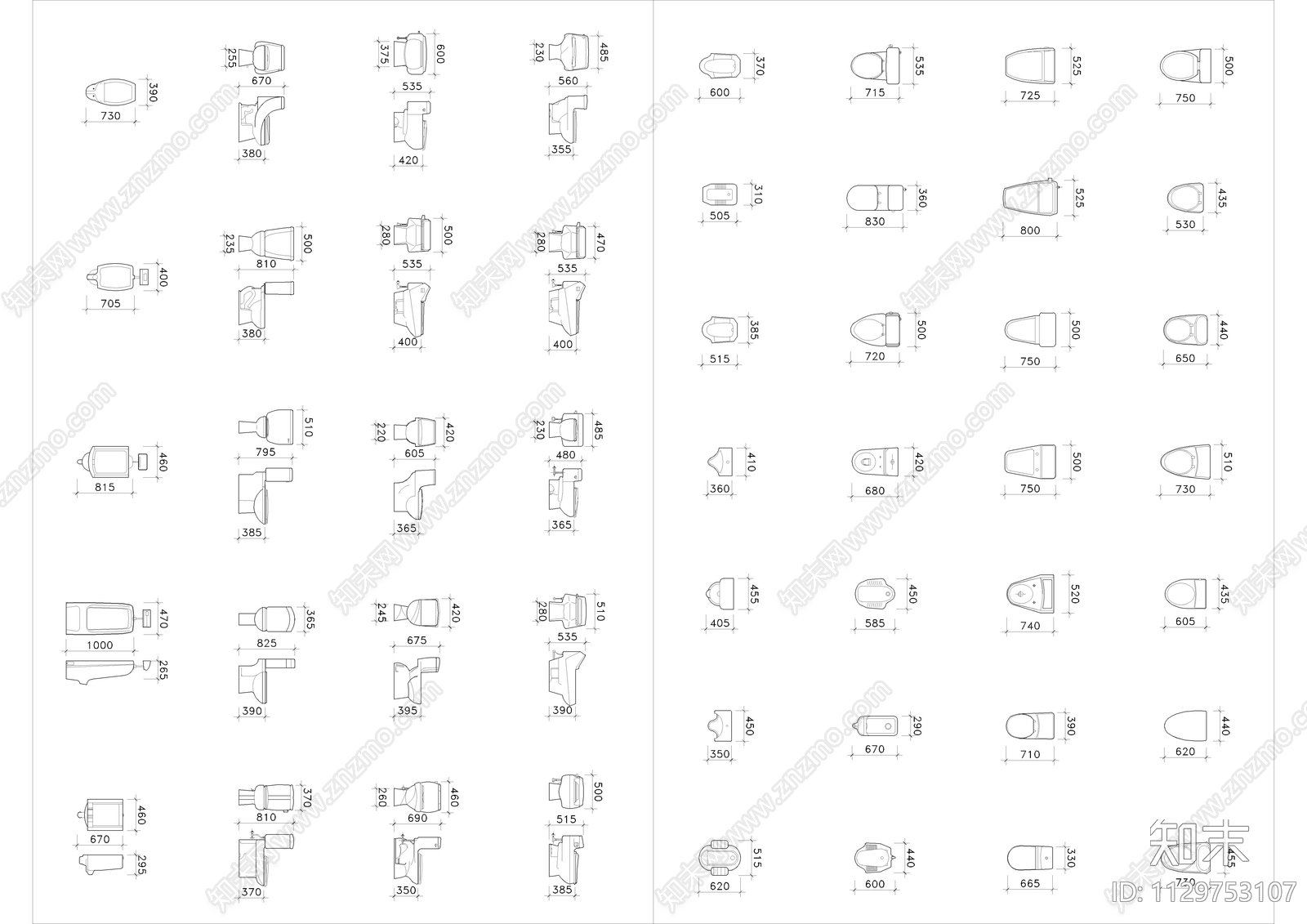 卫生洁具合集施工图下载【ID:1129753107】