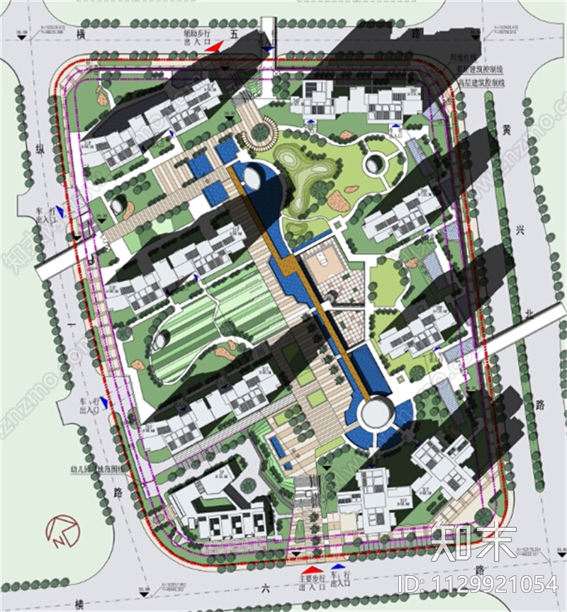 现代北辰三角洲高层住宅区建筑cad施工图下载【ID:1129921054】