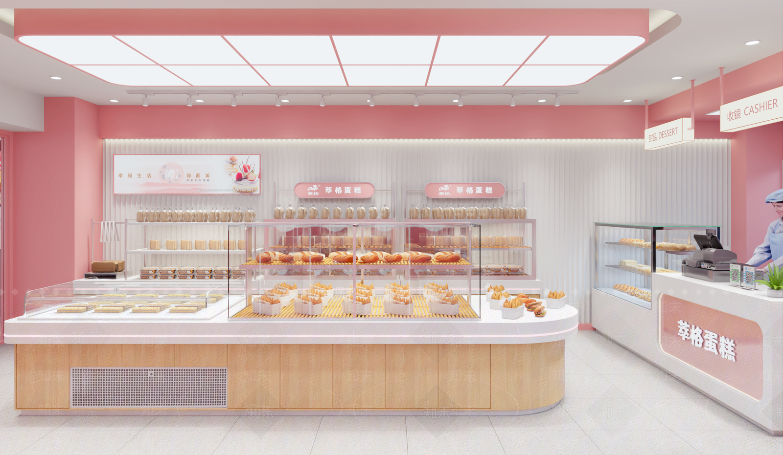 现代甜品面包店3D模型下载【ID:1129755759】