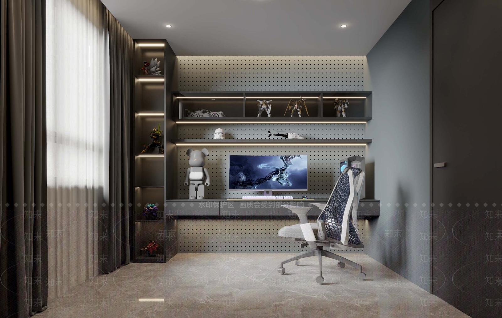 现代电竞房3D模型下载【ID:1129756273】