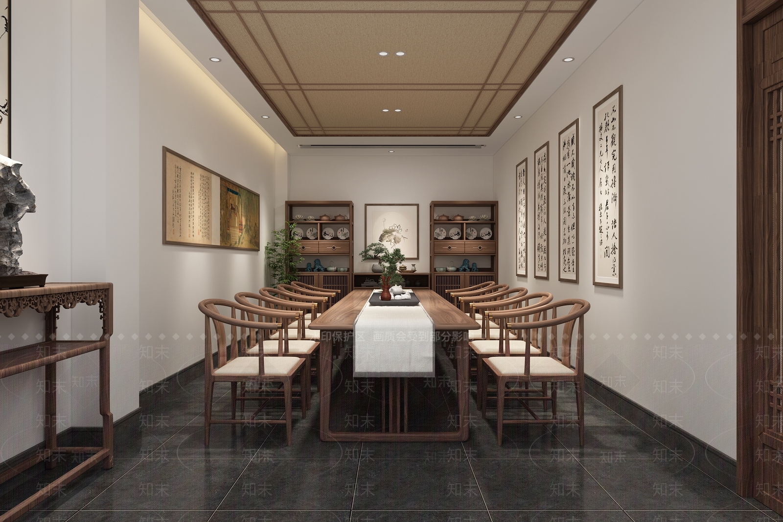 新中式茶馆3D模型下载【ID:1129762105】