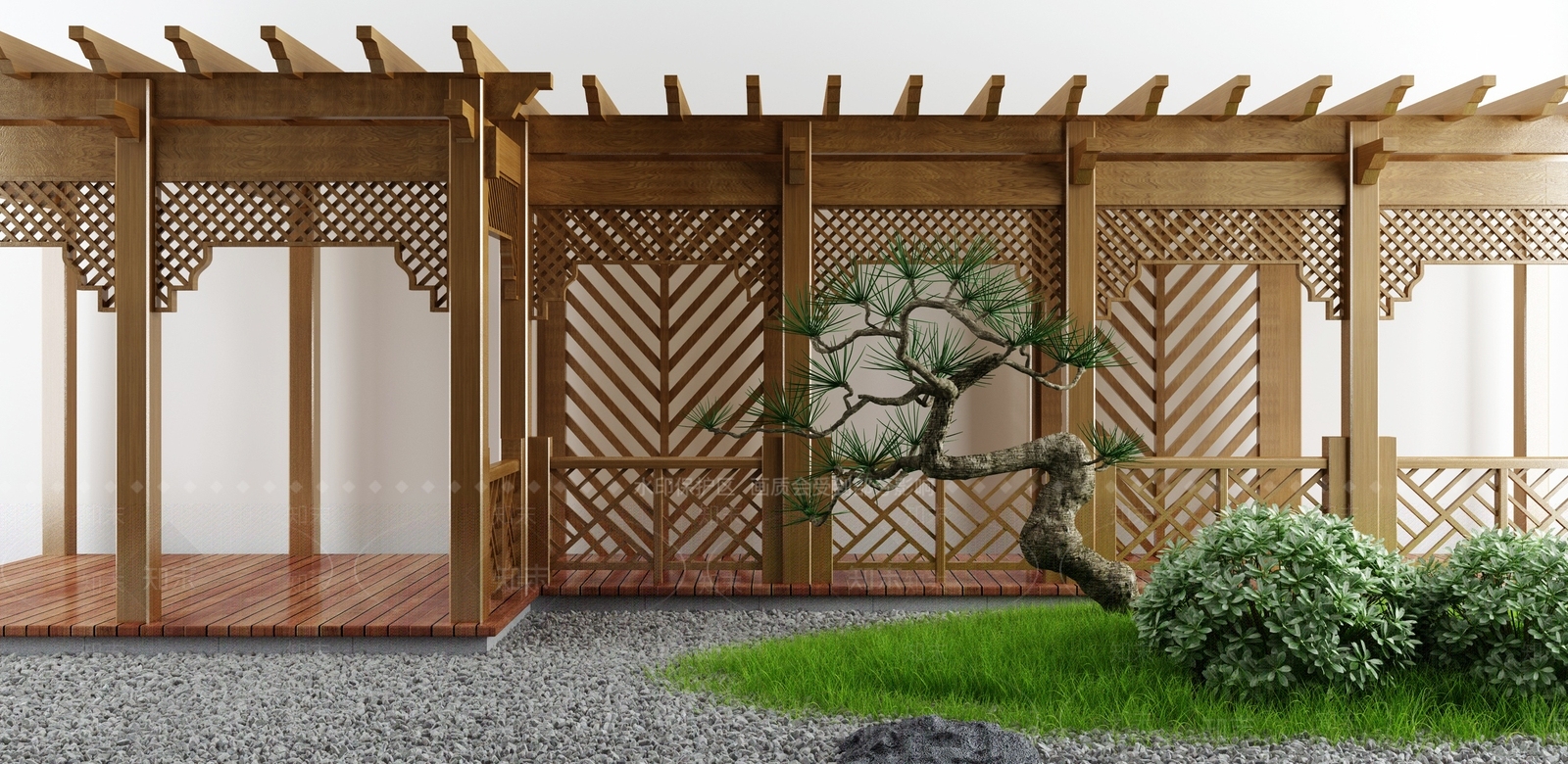 新中式长廊3D模型下载【ID:1129772225】