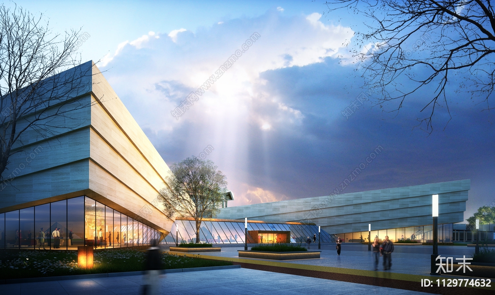 金坛市殡仪馆建筑群效果图概念方案cad施工图下载【ID:1129774632】