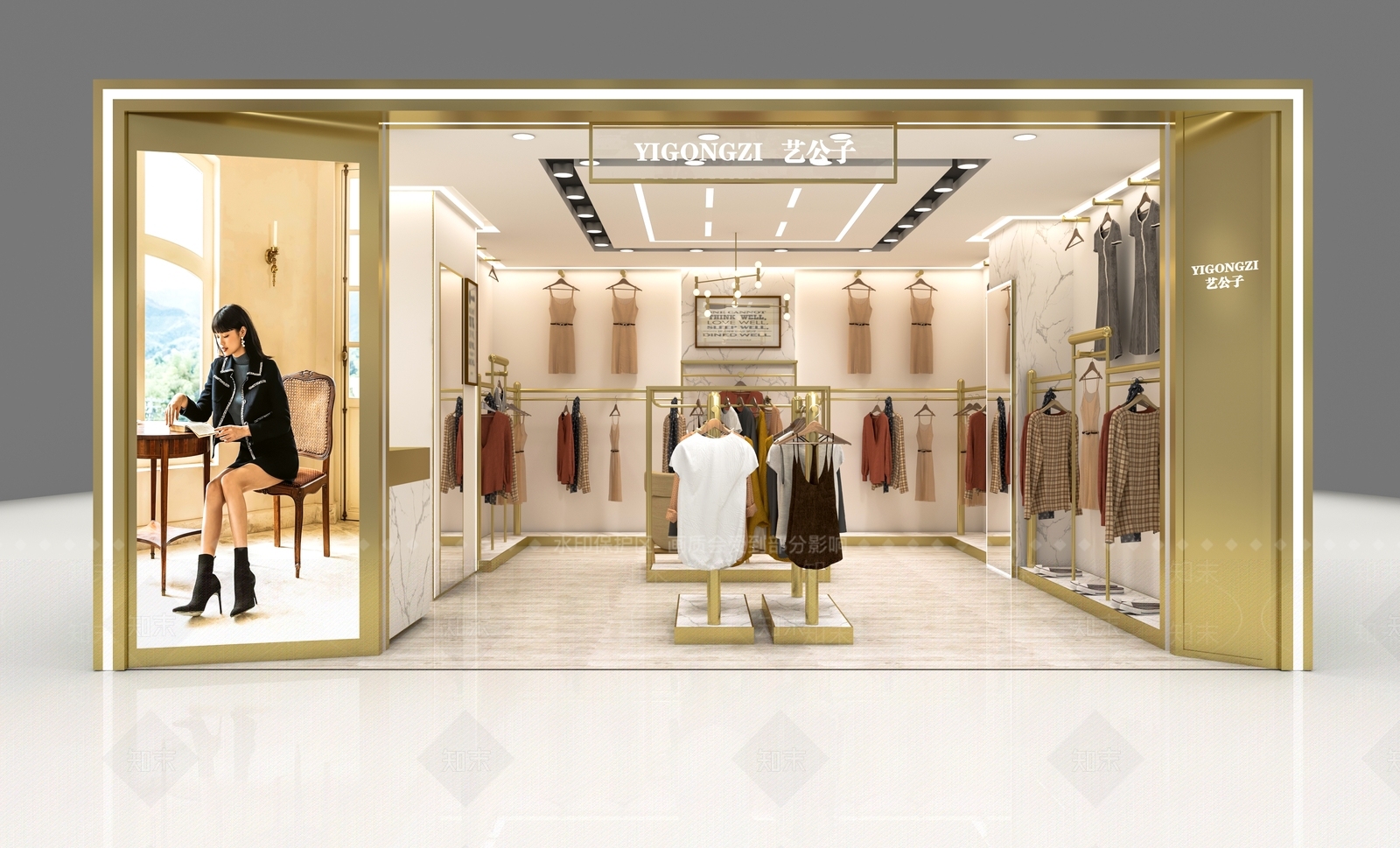 现代女装店3D模型下载【ID:1129778246】