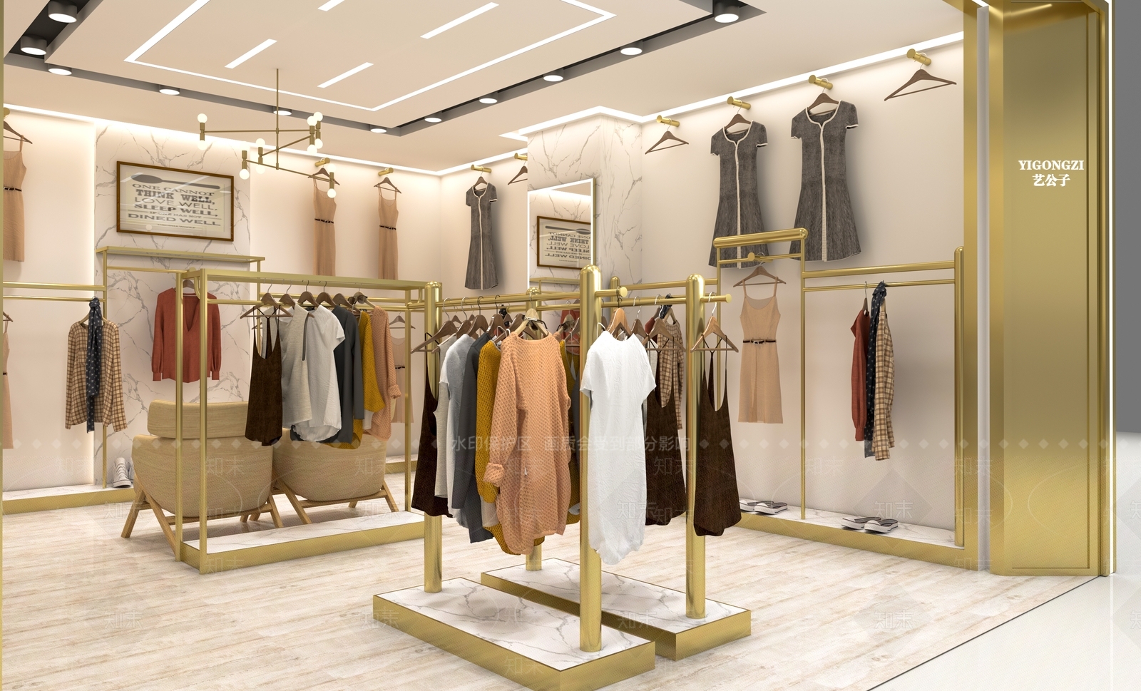 现代女装店3D模型下载【ID:1129778246】