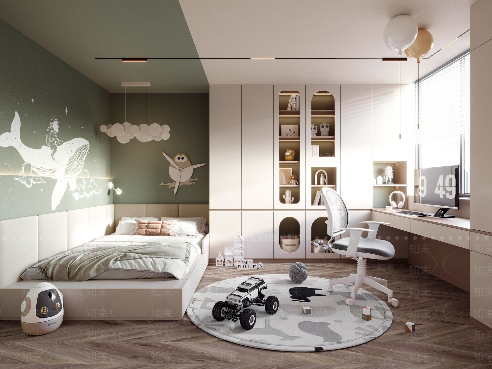 北欧榻榻米卧室3D模型下载【ID:1129779346】