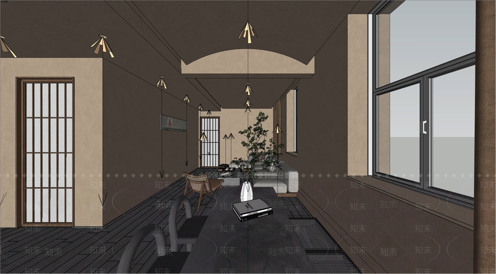 侘寂休息区SU模型下载【ID:1129790685】